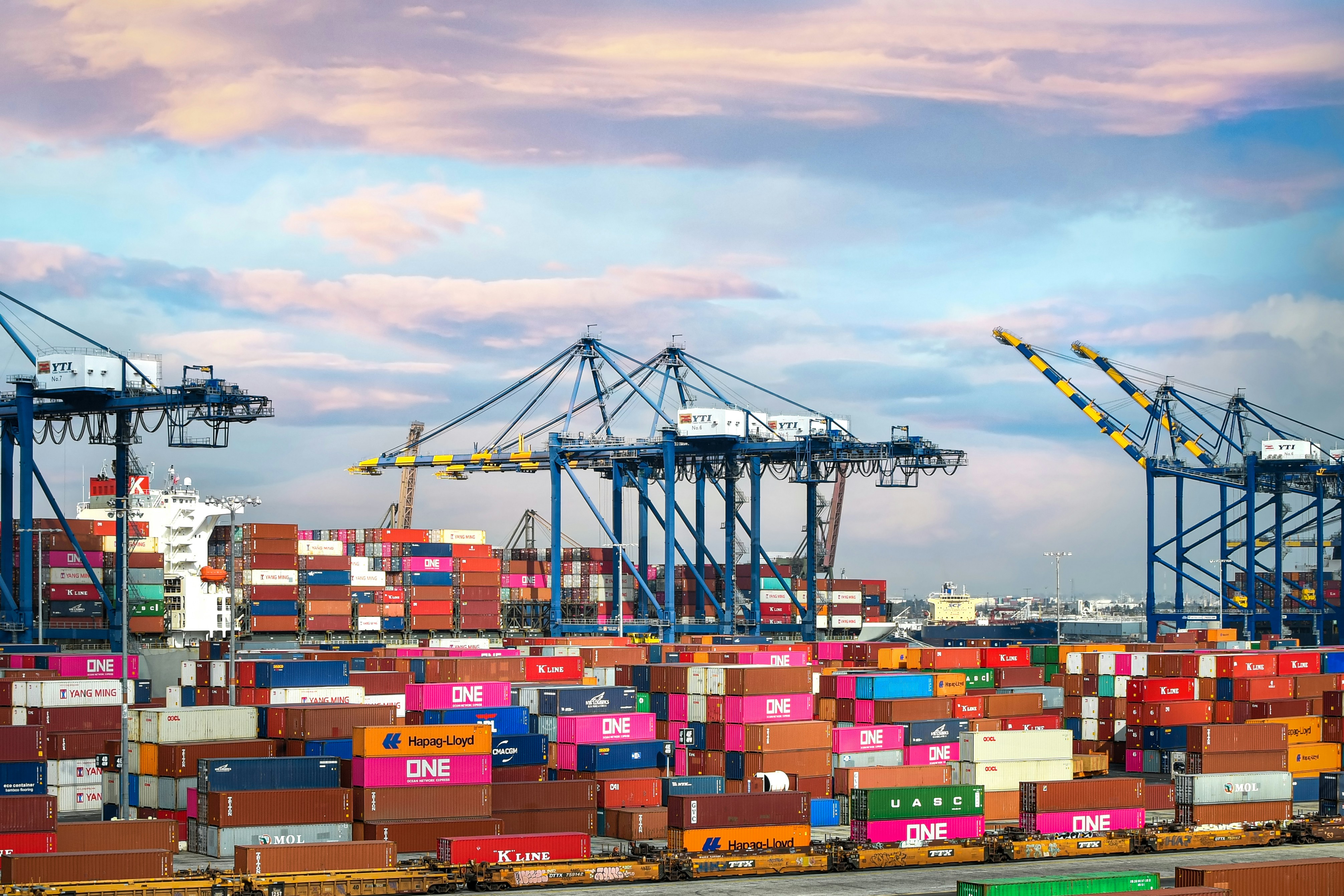 Container ship at sea